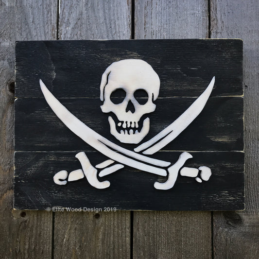 Wood Pirate Flag